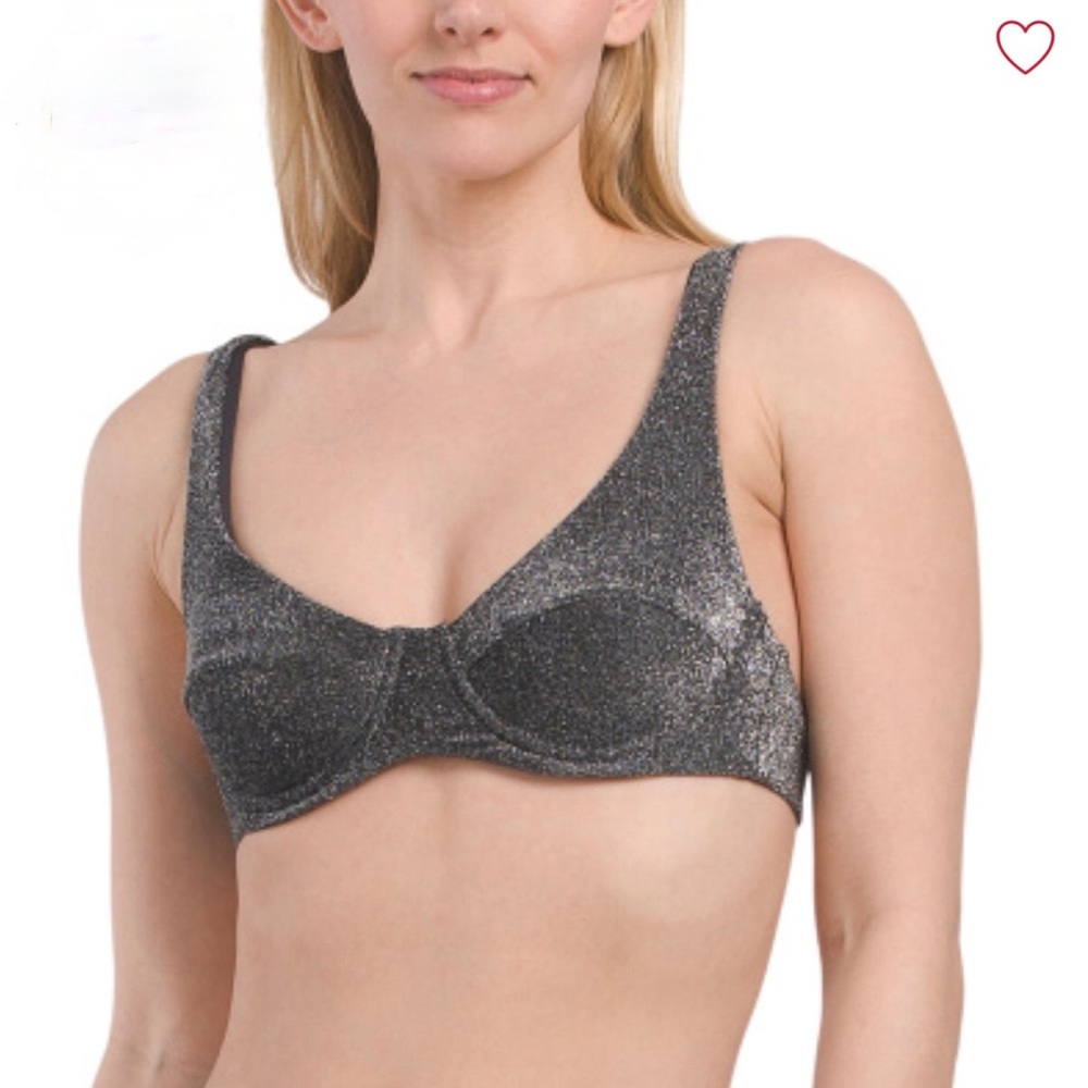 WeWoreWhat Shimmer scoop underwire bikini top XXS/32A